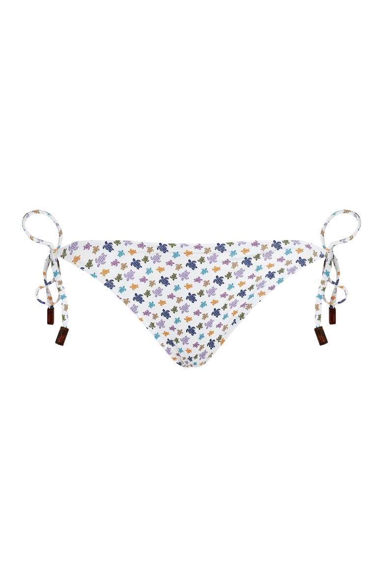 Women Side Tie Bikini Bottom Micro Ronde des Tortues, Main, color, White