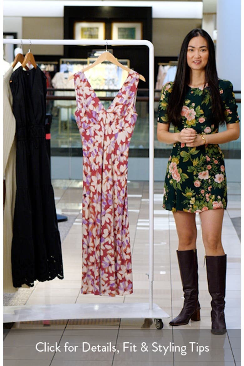 Audrina Floral Print Midi Dress video