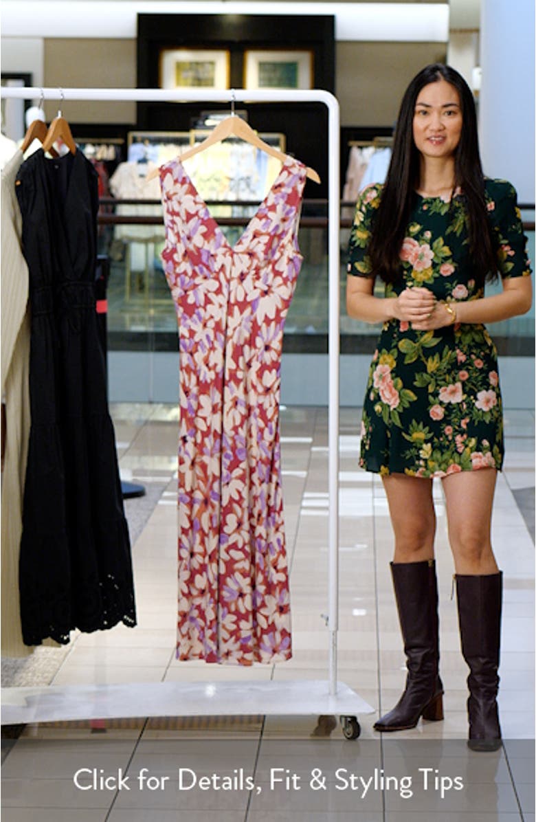 Audrina Floral Print Midi Dress, sales video thumbnail