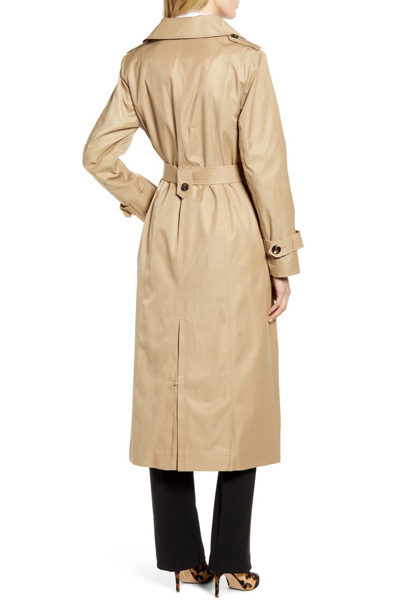 London Fog Long Hooded Trench Coat, Alternate, color, 