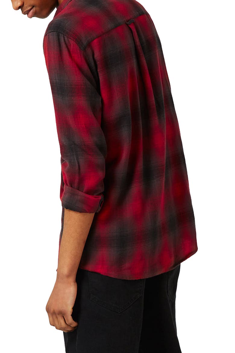 Plaid Flannel Shirt, Alternate, color, RED