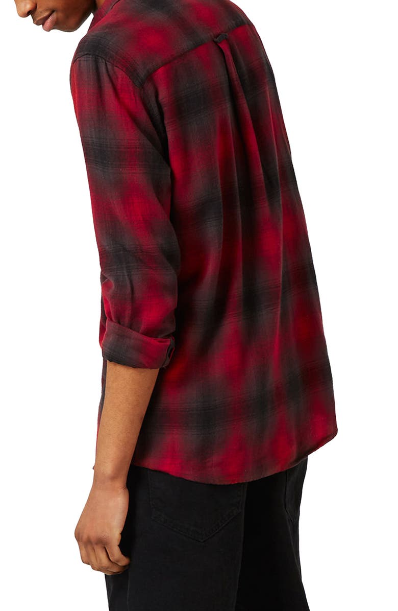 Topman Plaid Flannel Shirt, Alternate, color,