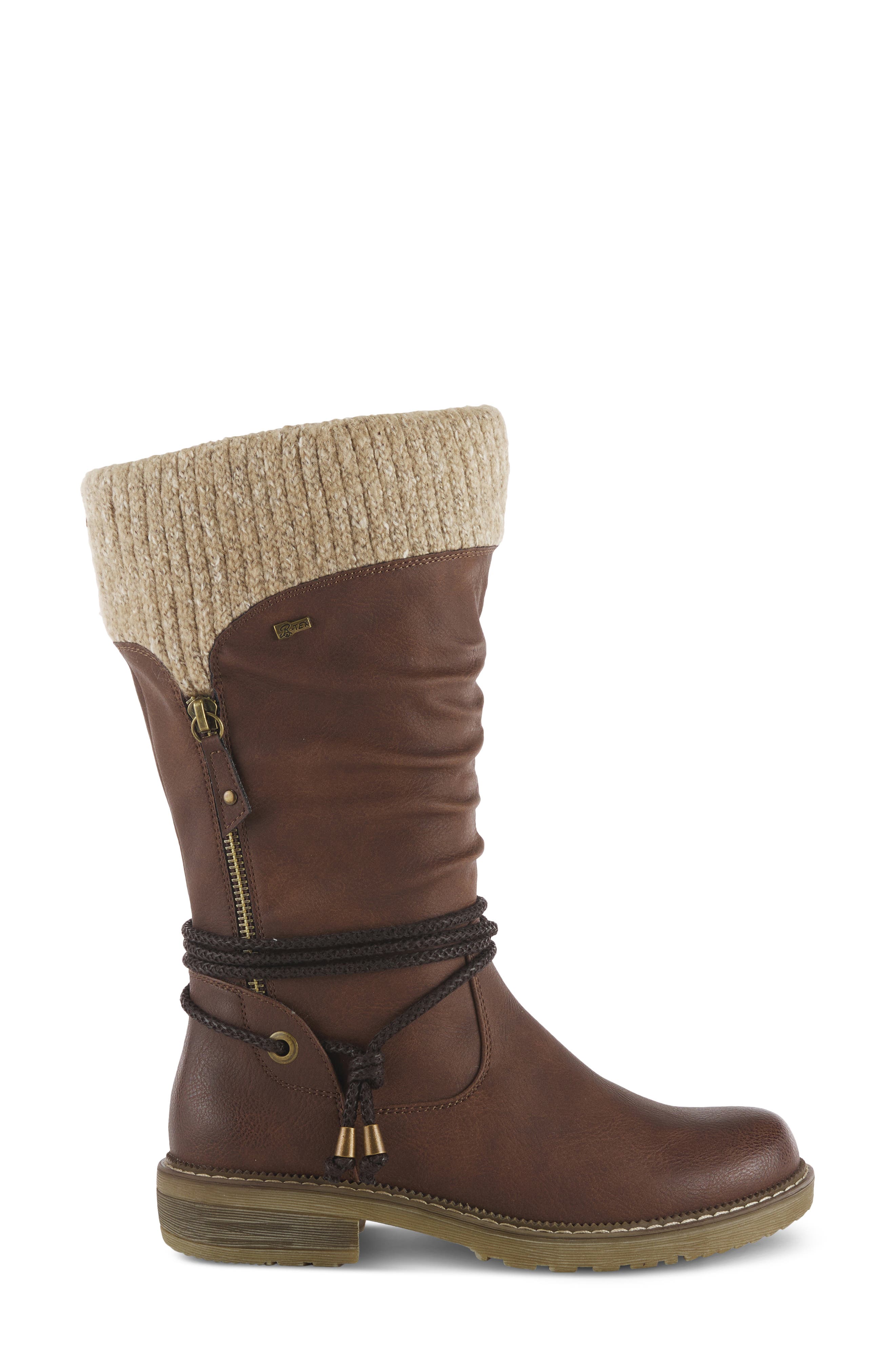 Spring Step Acaphine Water Resistant Faux Shearling Boot, Alternate, color, Brown