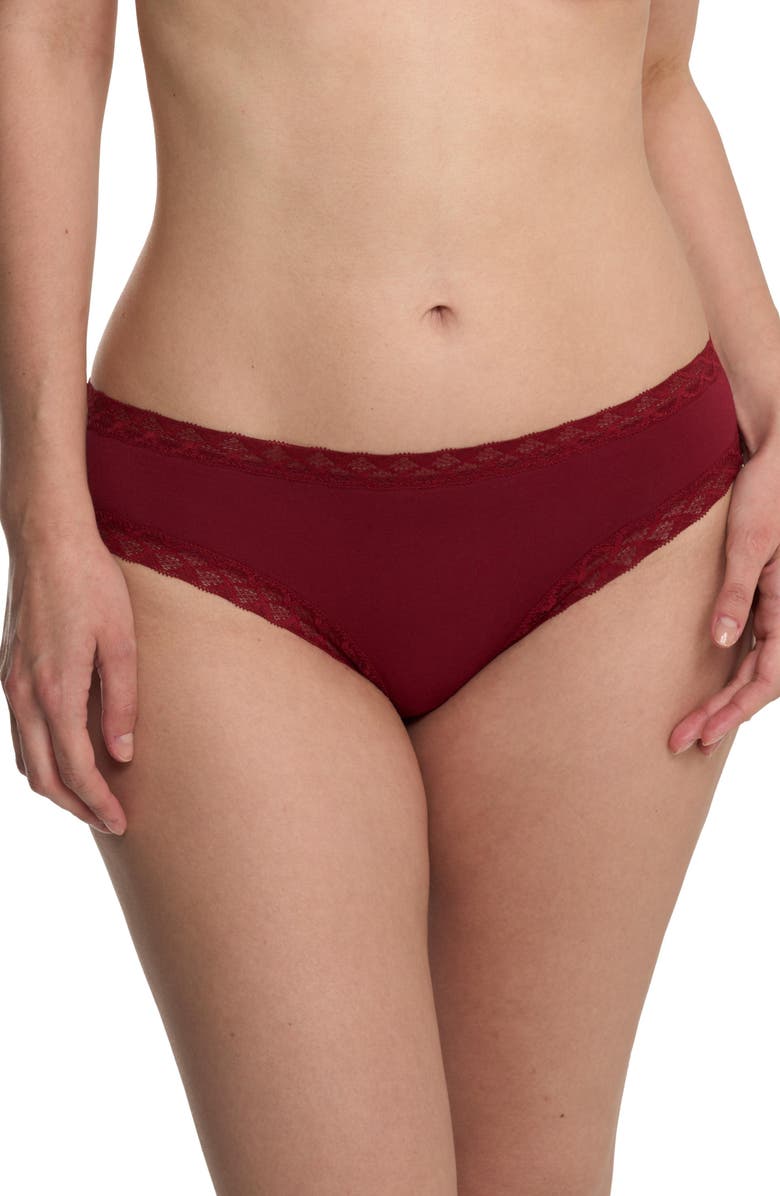 Natori Bliss Cotton Girl Brief, Main, color, Dk Raspberry