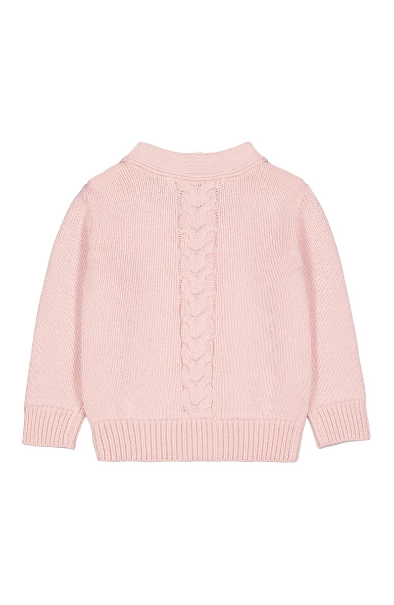 Hope & Henry Baby Cable Knit Cardigan Sweater, Infant, Alternate, color, Light Pink