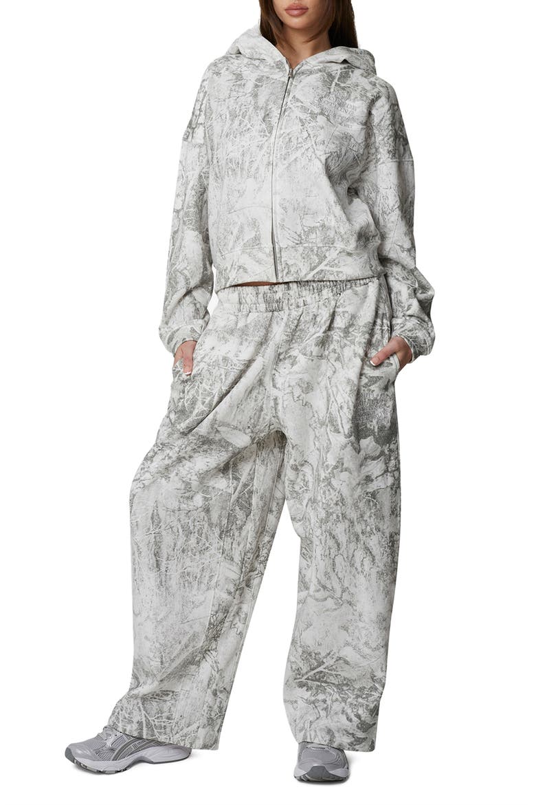 Cropped Zipped Icarus Hoodie, Alternate, color, White