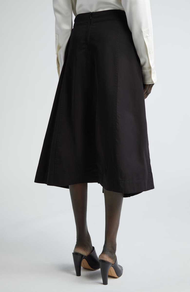 Bottega Veneta Knotted Cotton Poplin Midi Skirt, Alternate, color,