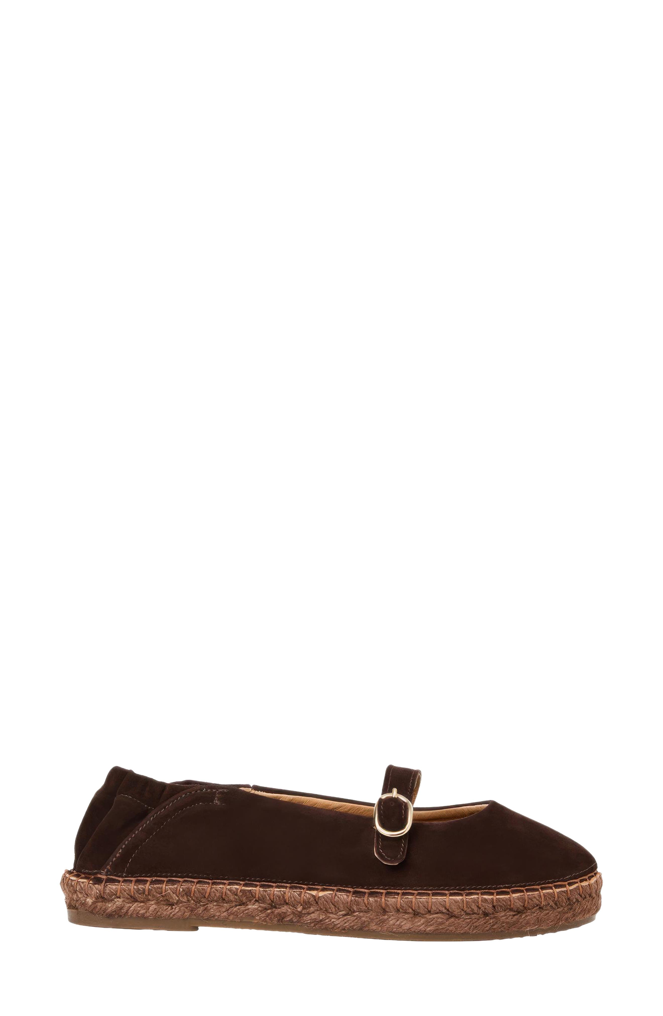 Carlita Espadrille Mary Jane Flat, Alternate, color, DARK BROWN SUEDE