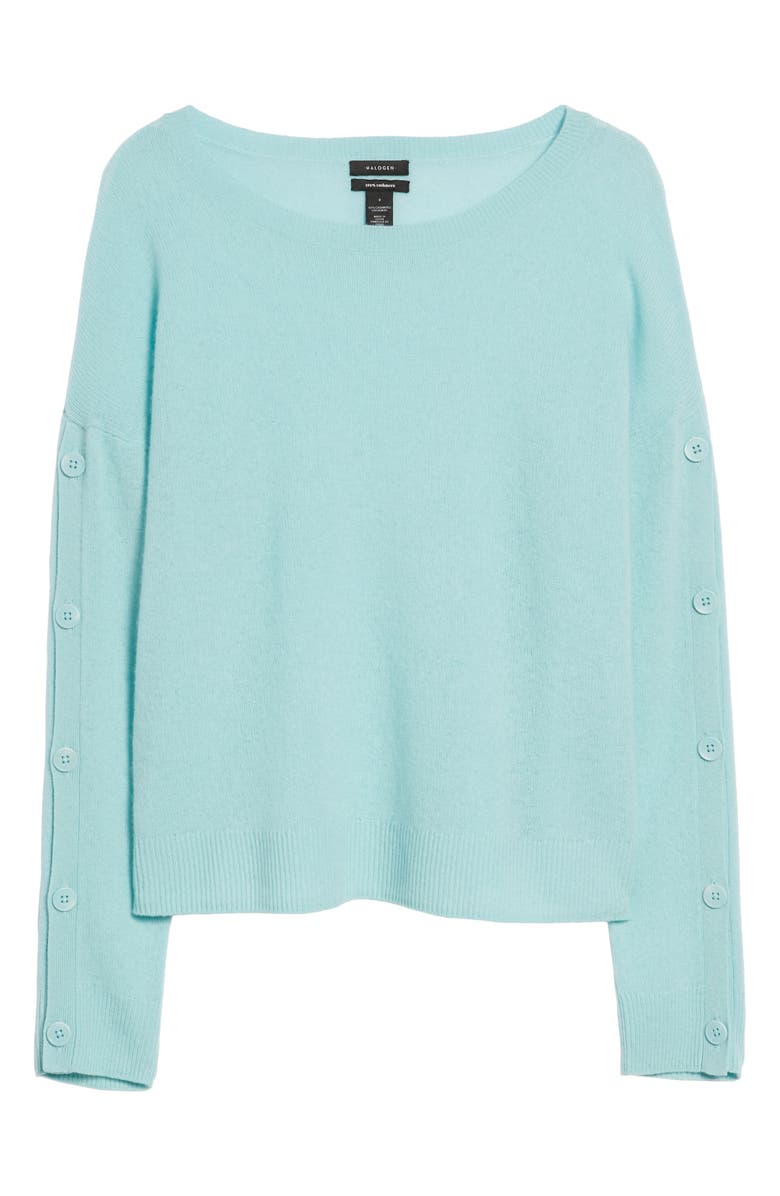 Halogen<sup>®</sup> Cashmere Button Sleeve Sweater, Alternate, color,
