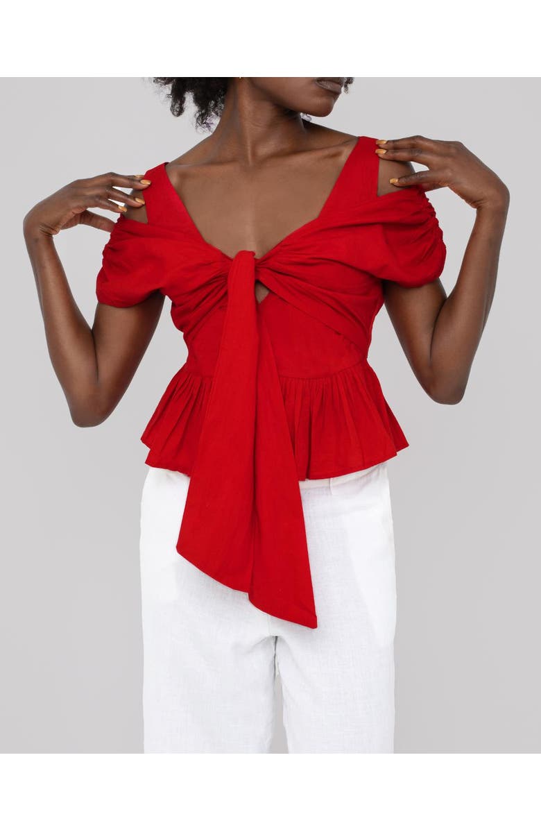 Haveli Usha Poplin Peplum Top, Alternate, color, White