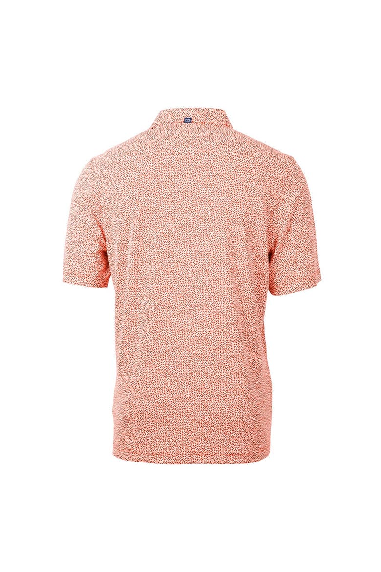 Men's Cutter & Buck  Orange Auburn Tigers Alumni Logo DryTec Virtue Eco Pique Botanical Print Recycled Polo, Alternate, color, Orange