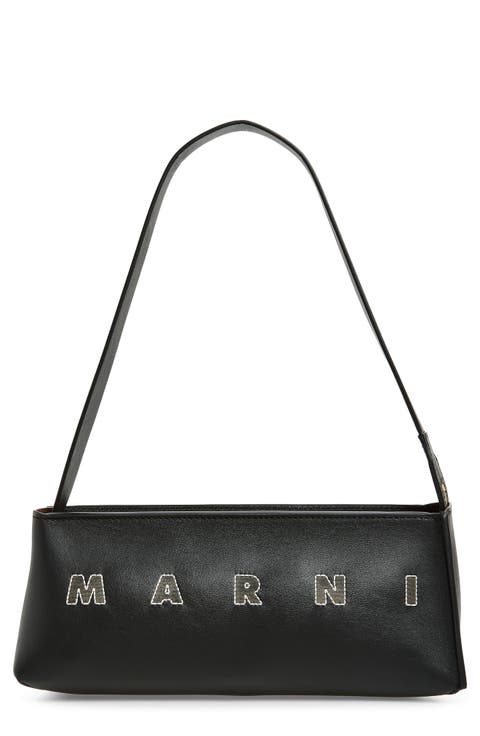 Leather Baguette Hobo Bag