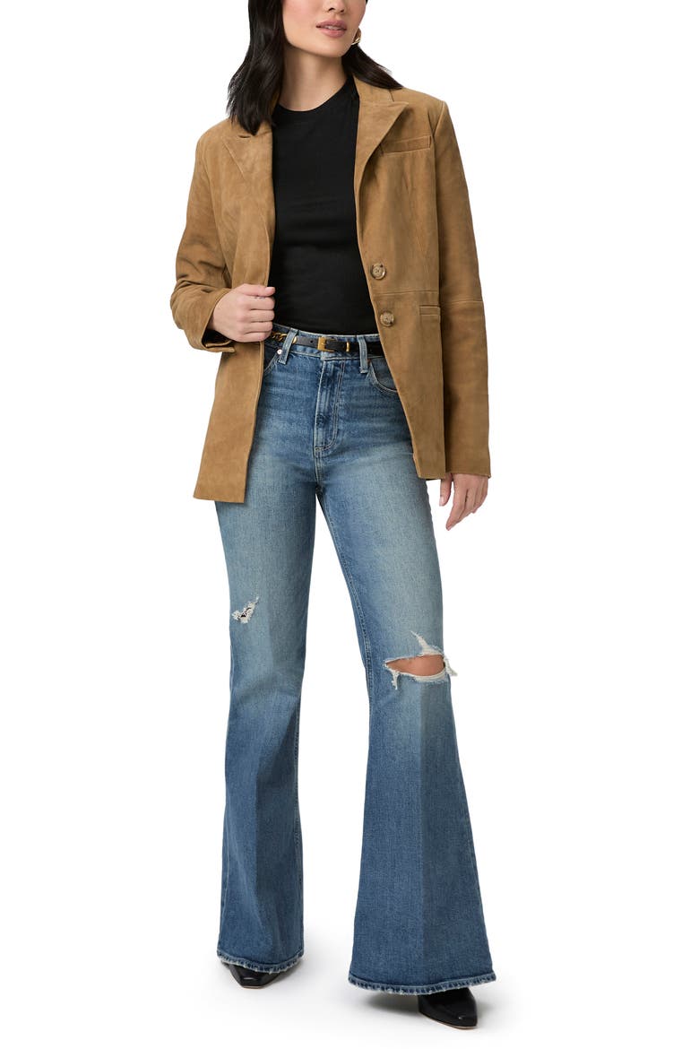 Charlie Ripped Super High Waist Flare Jeans, Alternate, color, BLUE NOTE DESTRUCTED