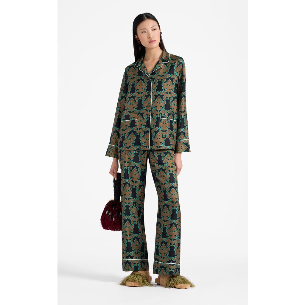 Shop La Doublej Pajama Pants Herald Black