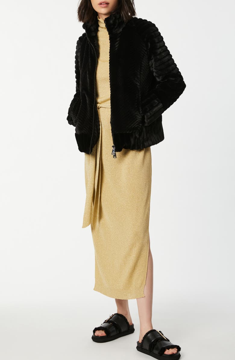 Bernardo Textured Faux Fur Jacket, Alternate, color,