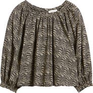 Treasure & Bond Print Raglan Sleeve Cotton Top