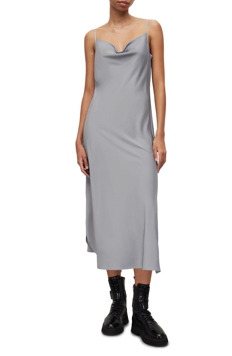 AllSaints Hadley Satin Slipdress, Alternate, color,