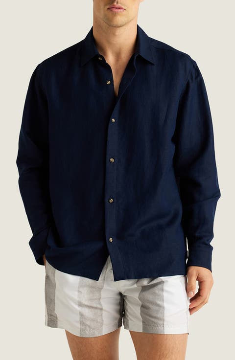 Andrew Linen Blend Button-Up Shirt