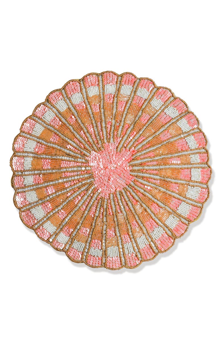 Tiramisu The Garden Party Beaded Charger, Main, color, Pink