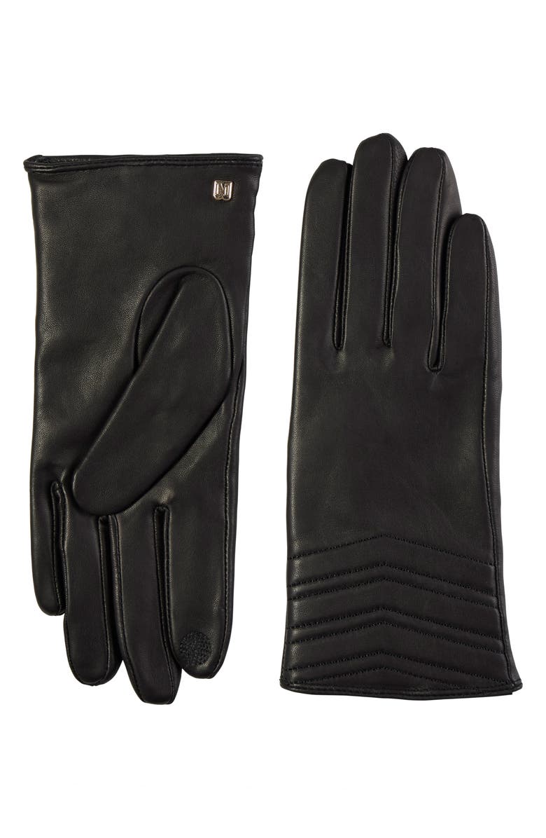 Bruno Magli Chevron Quilt Leather Gloves, Main, color, 