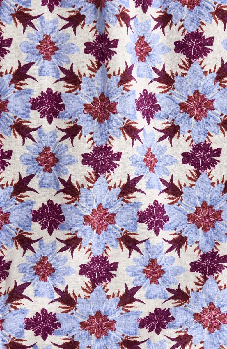 Caslon<sup>®</sup> Flutter Sleeve Print Popover Top, Alternate, color, Ivory- Purple Millie Tile