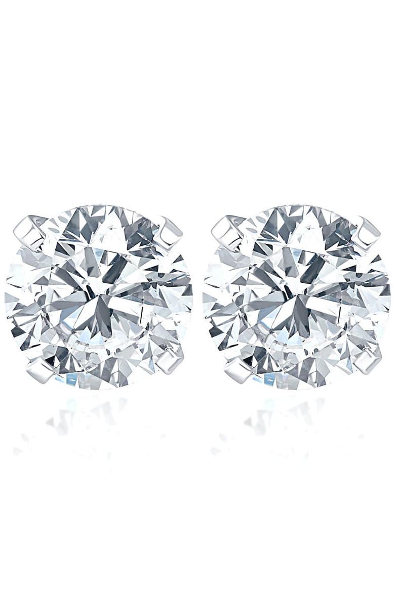 Bliss Diamond Certified 1.47Ct Round Diamond Studs in 14k Gold Lab Grown, Main, color, 14K White Gold