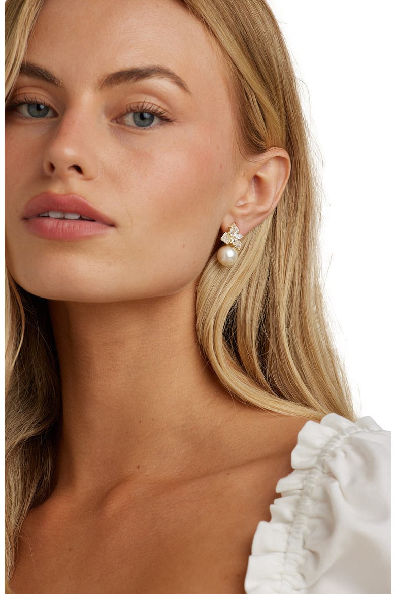 Sophie Pearl Drop Earrings, Alternate, color, Gold