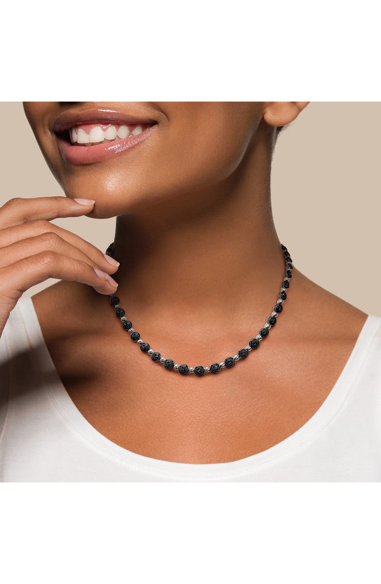 DELMAR Black Diamond Disc Necklace - 0.50 ctw, Alternate, color, Black