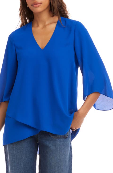 Asymmetric Crossover Hem Top (Petite)