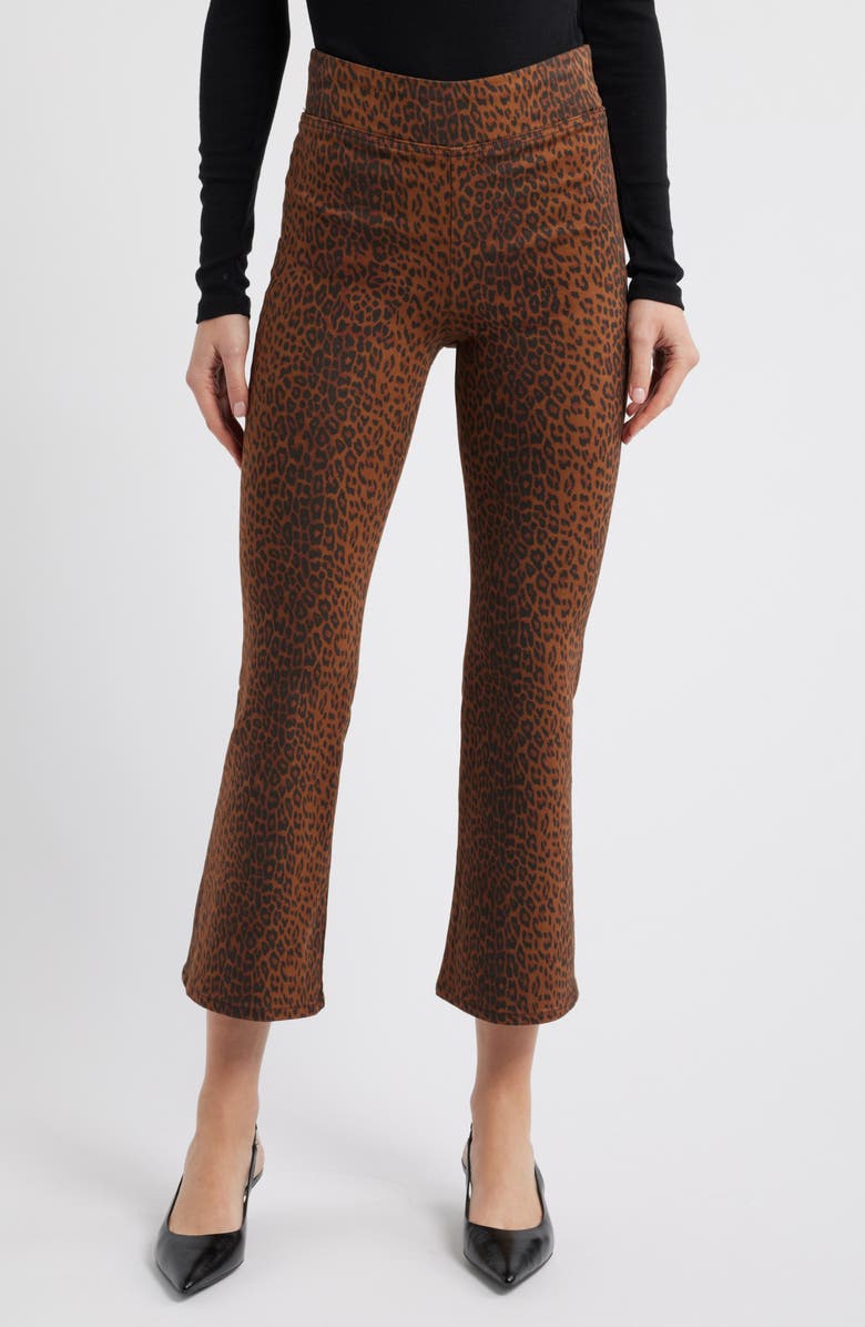 FRAME Jet Set Crop Mini Bootcut Pants, Main, color, Leopard