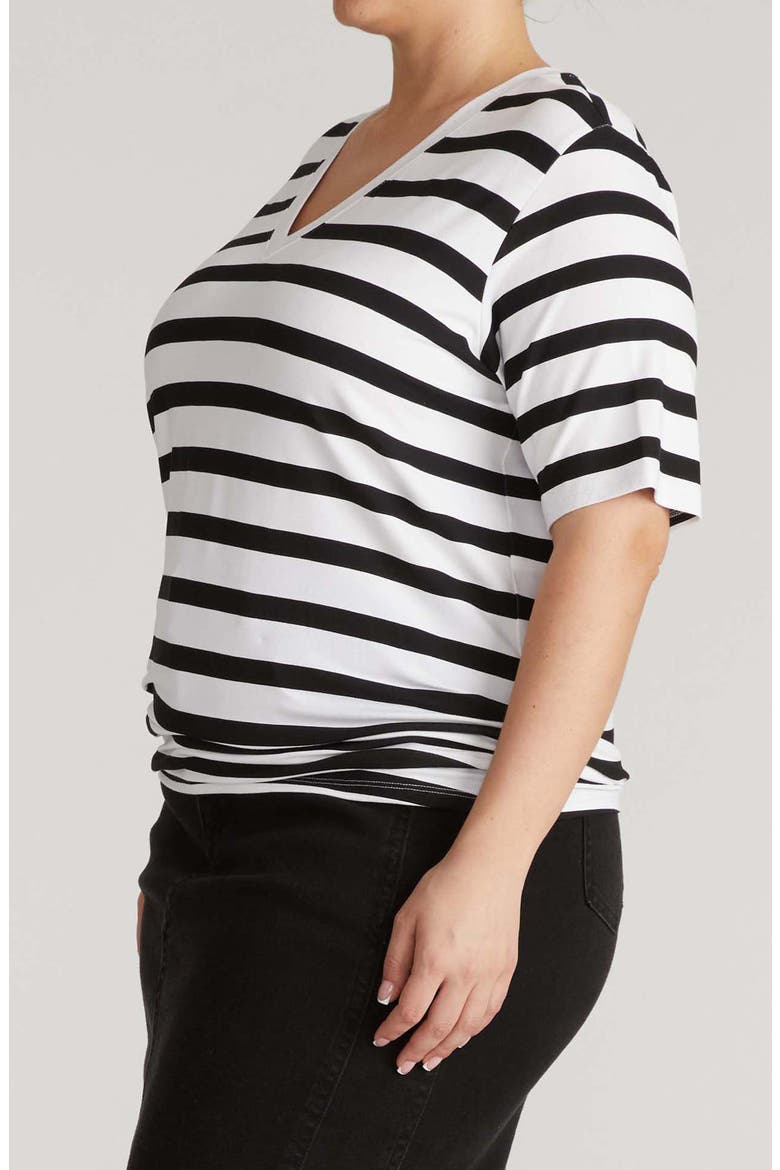 Maia Stripe T-Shirt, Alternate, color, BLACK/ WHITE STRIPE