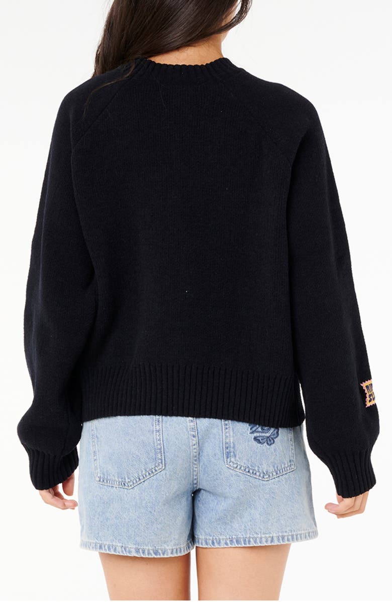 Rip Curl Paradise Graphic Knit Sweater, Alternate, color, Black
