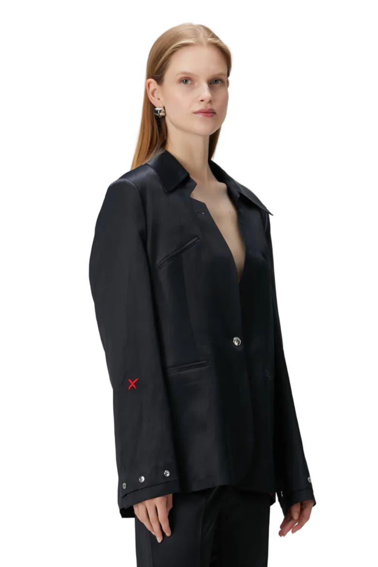 Linen Blend Woven Jacket, Alternate, color, BLACK