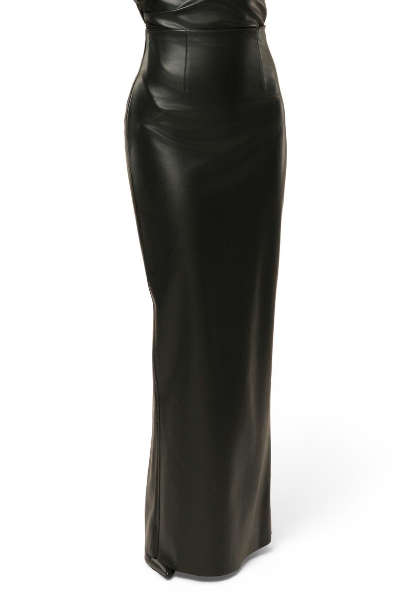 Ace Faux Leather Maxi Skirt, Main, color, BLACK