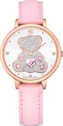 Swarovski Crystal Teddy Leather Strap Watch, 35mm