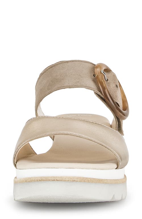 Gabor Strappy Wedge Sandal In Puder