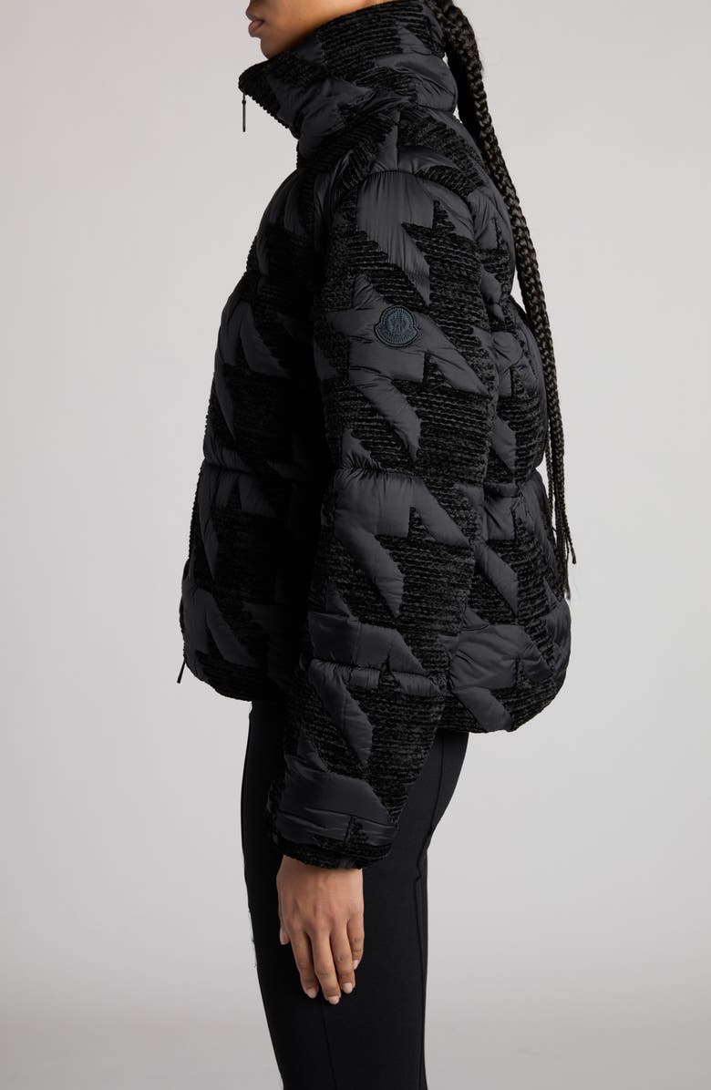 Moncler Evandra Houndstooth Down Puffer Jacket, Alternate, color, 