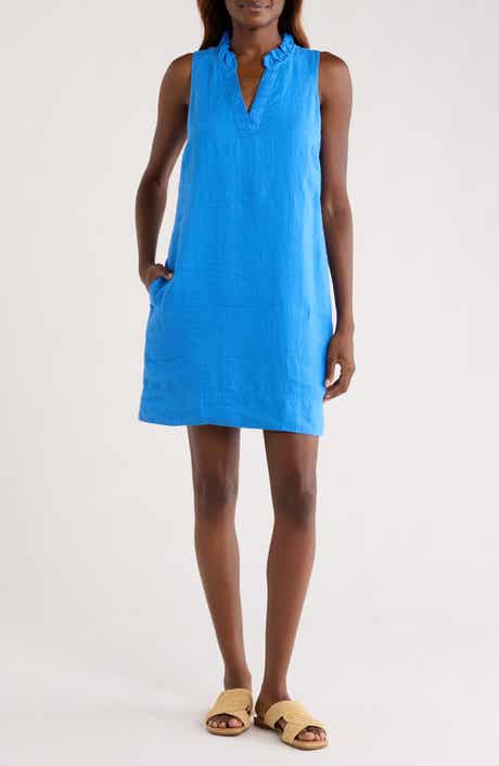 Two Palms Double Ruffle Linen Dress