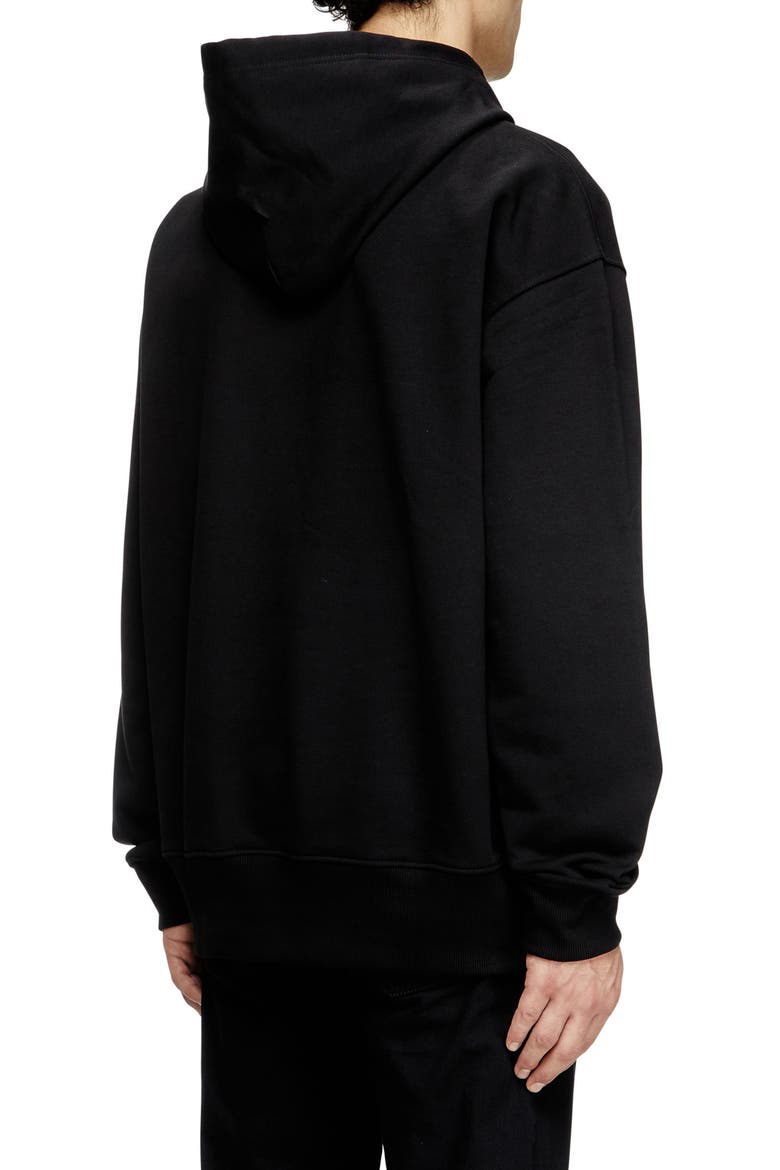 Oversize Metallic Logo Hoodie, Alternate, color, DEEP/ BLACK