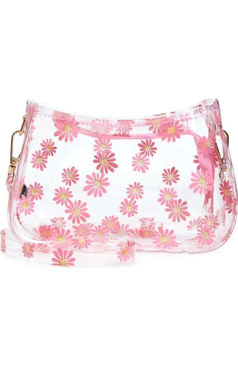 Capelli New York Kids' Daisy Print Clear Crossbody Bag, Main, color, Pink Combo
