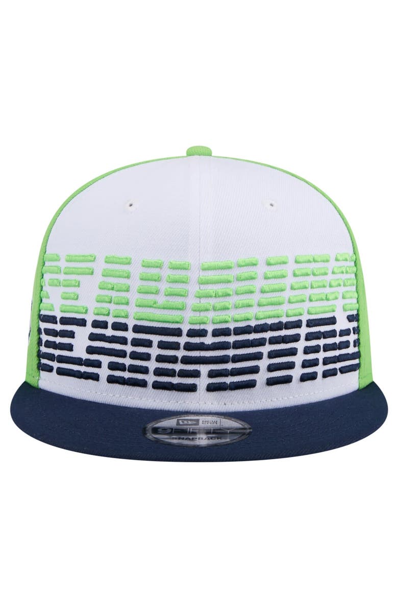 New Era Men's New Era White/College Navy Seattle Seahawks Throwback Space 9FIFTY Snapback Hat, Alternate, color, 