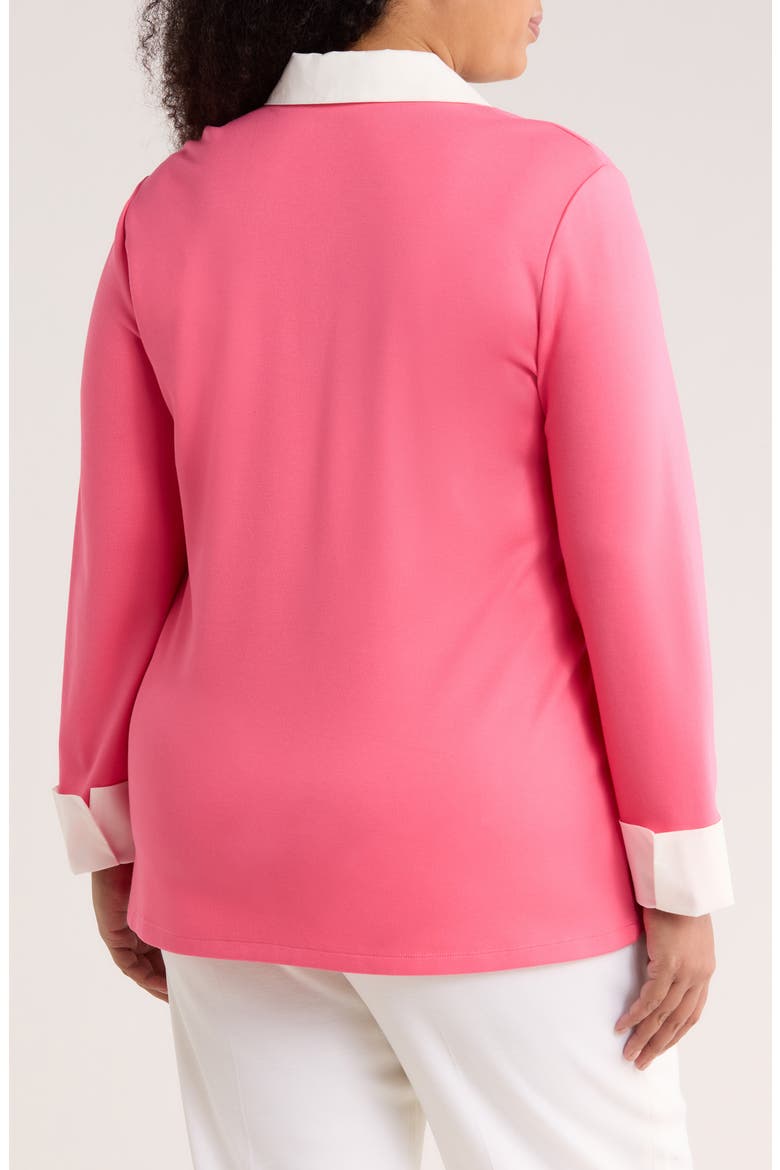 Mixed Media Collar Sweater, Alternate, color, SHERBERT/ NYC WHITE