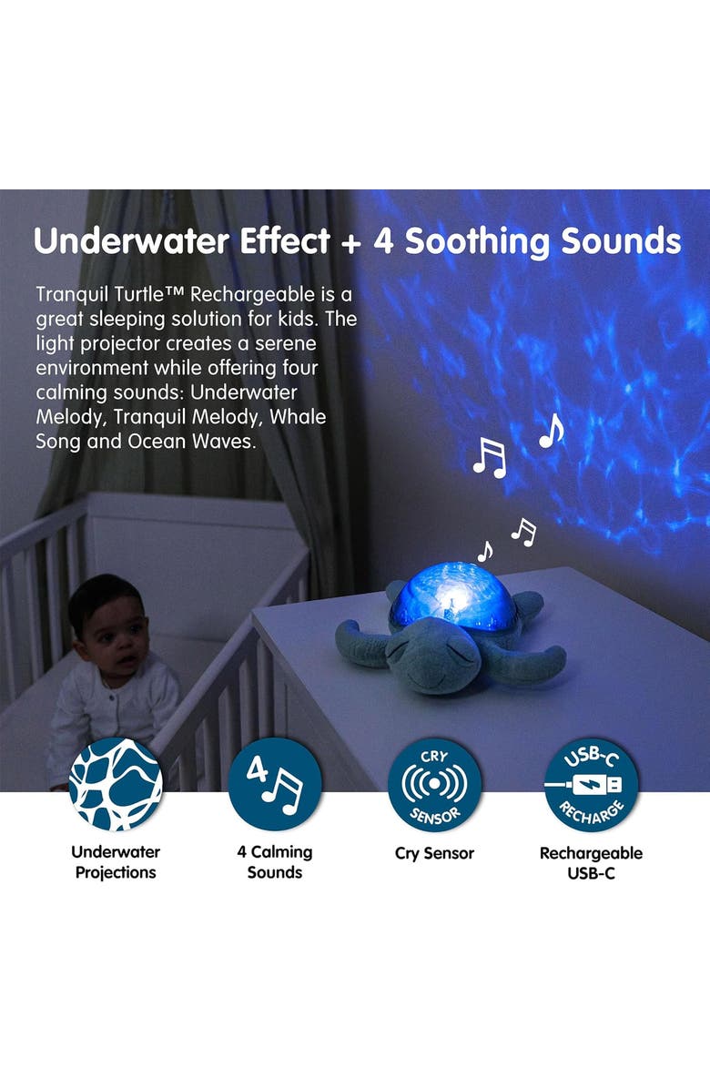 Cloud B Tranquil Turtle Eco - Nightlight Projector toy & Soothing Sound Machine for Better Sleep, Alternate, color, Green