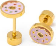 Pip Pop Girls' Donut Flatback Stud Hypoallergenic Earrings