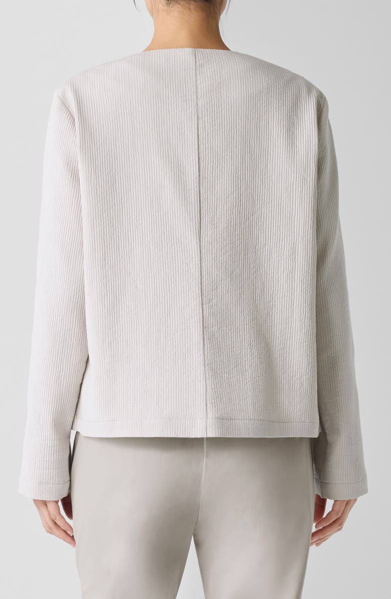 Eileen Fisher V-Neck Organic Cotton Jacket, Alternate, color, Chalk