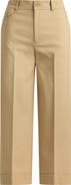Lauren Ralph Lauren Cotton Stretch Twill Crop Wide Leg Pants