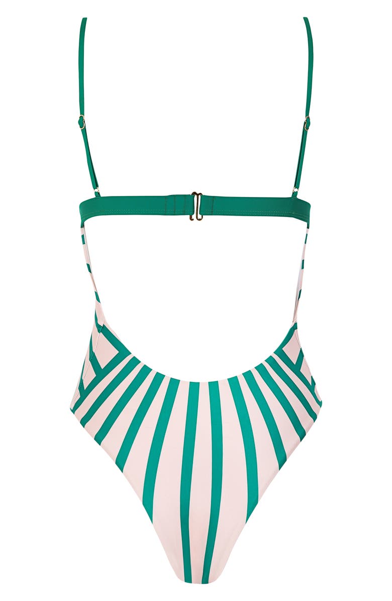 Agua Bendita Valmy Alina Beaded Cutout One-Piece Swimsuit, Alternate, color, Green Multicolor