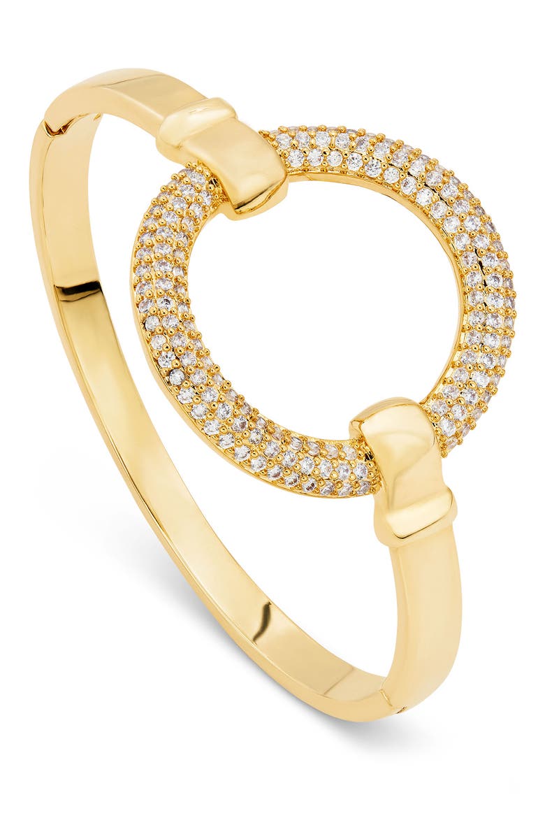 Pavé Circle Hinge Bangle, Main, color, YELLOW