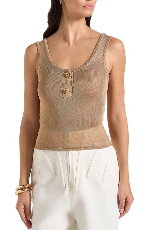 Pippa Pointelle Knitted Vest With Knot Button