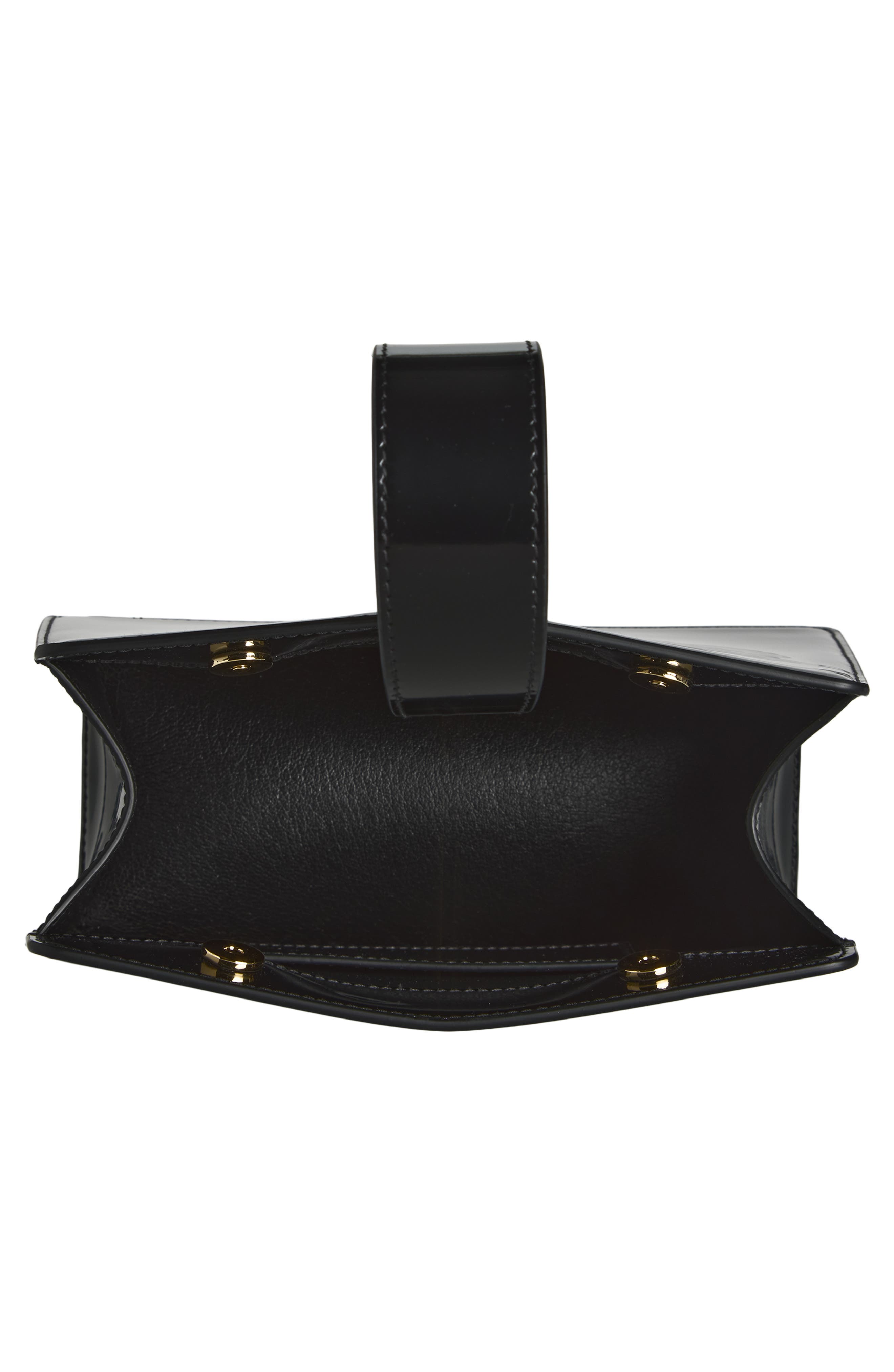 FERRAGAMO Double Gancio Leather Mini Clutch, Alternate, color, Nero Nero Nero
